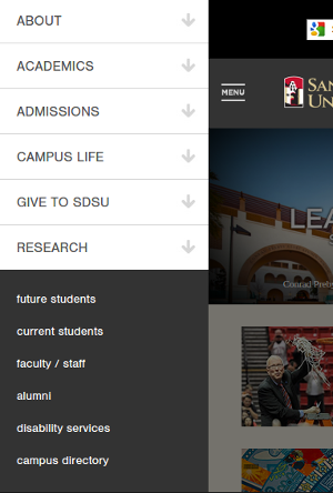 Sidr Menu on San Diego State University website